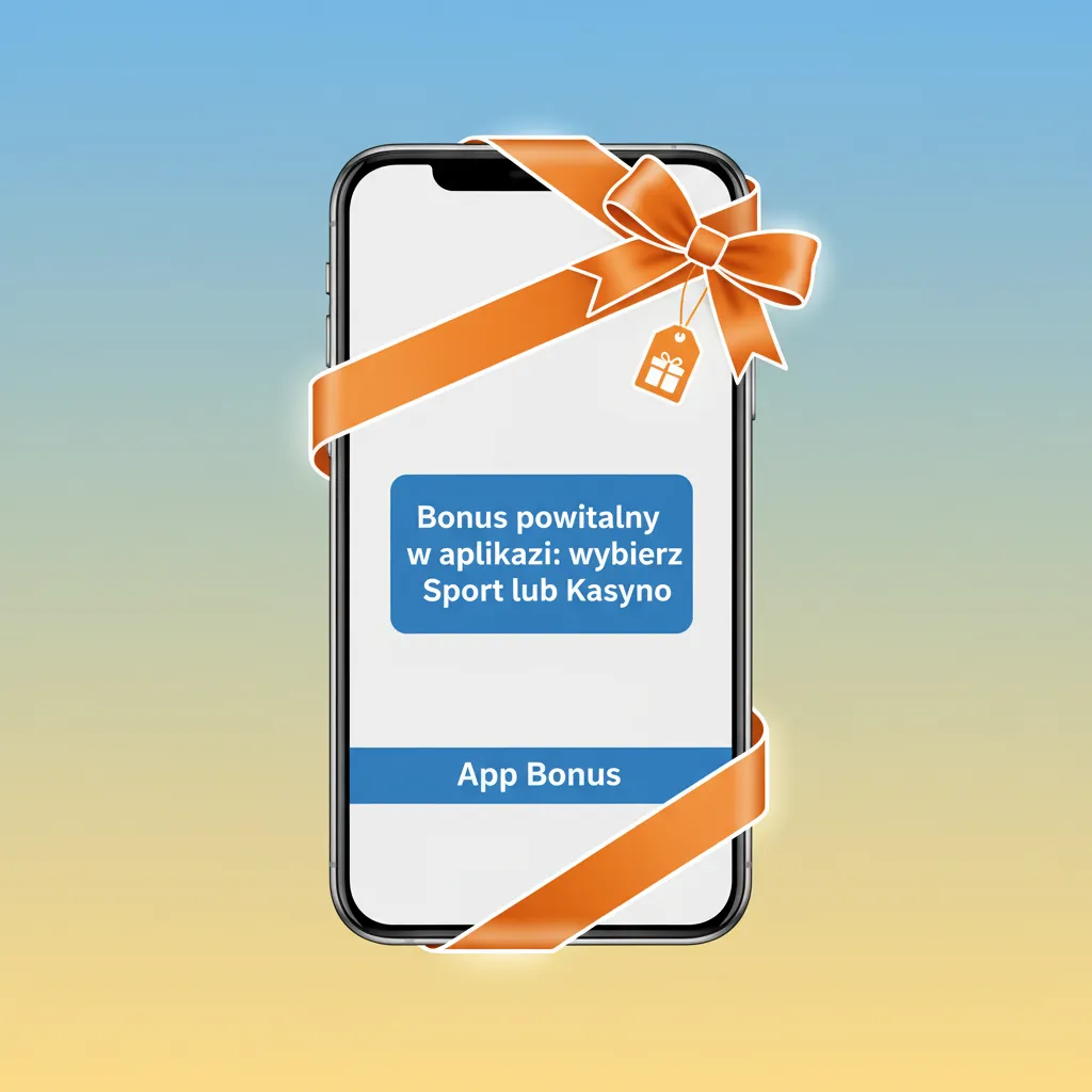 Aplikacja: wybór bonusu powitalnego - Sport 100% do 500 PLN lub Kasyno 200% do 1000 PLN + 50 spinów; min wpłata 50 PLN
