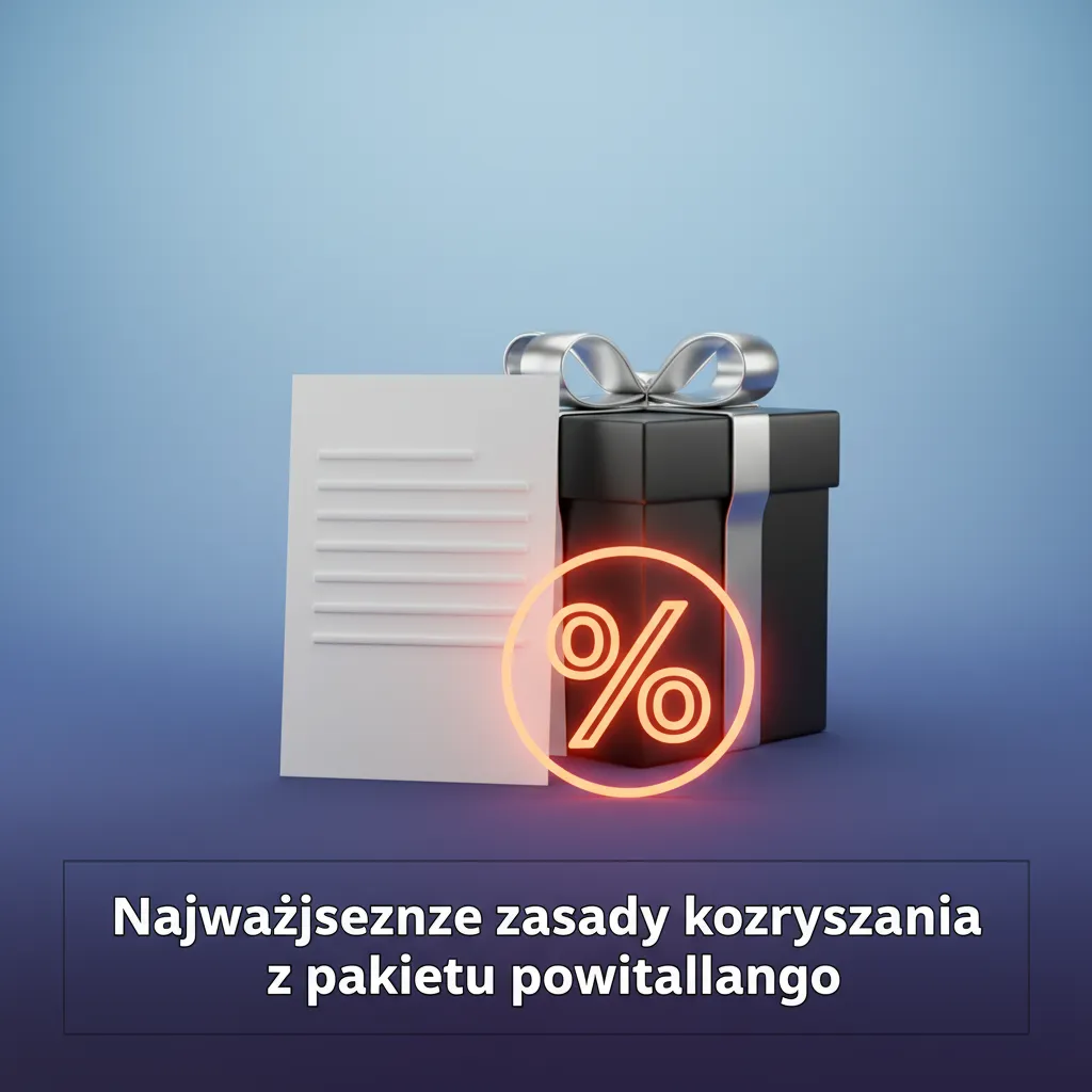 Infografika: najważniejsze zasady pakietu powitalnego — nowi gracze 18+, jeden bonus, obrót, limity, weryfikacja, terminy.